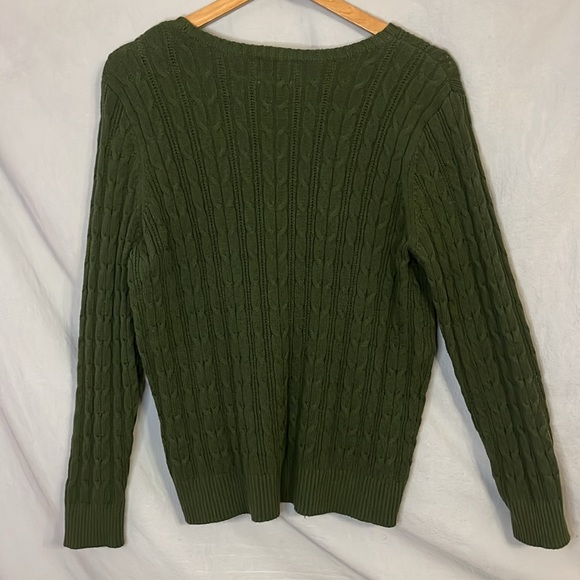 St. John's Bay Crew Neck, Cable Knit, Long Sleeve, Pullover Sweater in XLP/16P - Picture 7 of 13